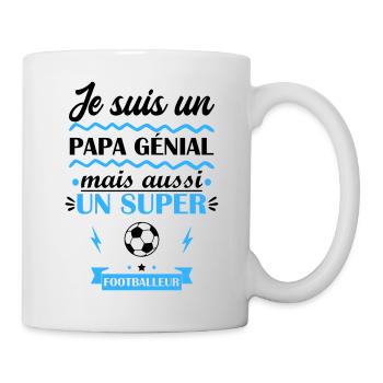 papa génial mais aussi footballeur, fête des pères - Mug blanc - blanc - Droite