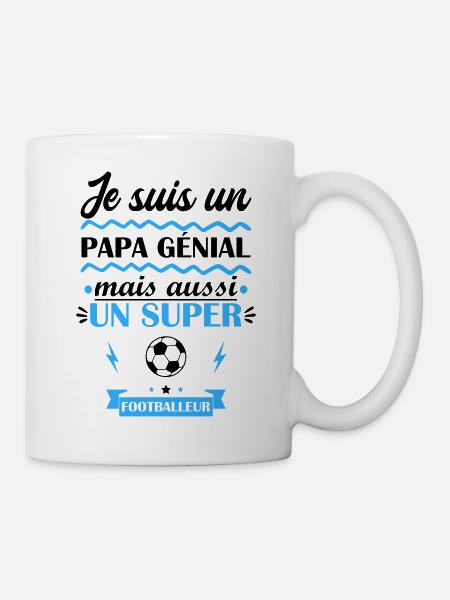 papa génial mais aussi footballeur, fête des pères - Mug blanc - blanc