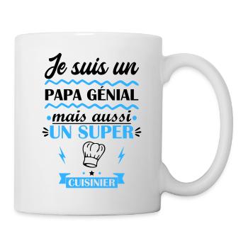 papa génial cuisinier, cadeau fête des pères - Mug blanc - blanc - Droite