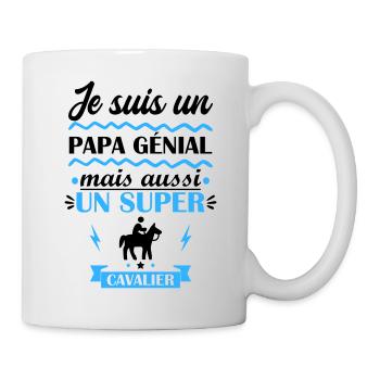 Papa génial cavalier, cadeau fête des pères - Mug blanc - blanc - Droite