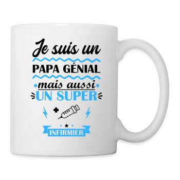 papa génial infirmier, cadeau fête des pères - Mug blanc - blanc - Droite