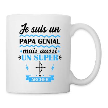 papa génial archer, cadeau fête des pères - Mug blanc - blanc - Droite