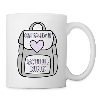endlich Schulkind lila - Tasse - Weiß - Rechts