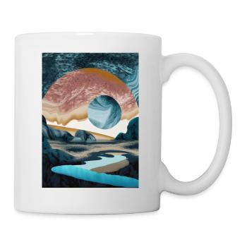 Abstrakte Landschaft - Abstract Landscape - Tasse - Weiß - Rechts