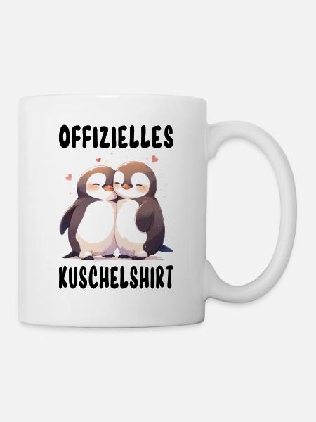 Offizielles Kuschelshirt Pinguine Liebe Herz Süß - Tasse - Weiß