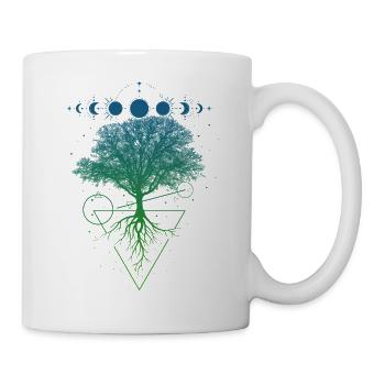Baum Mondphasen - Tasse - Weiß - Rechts
