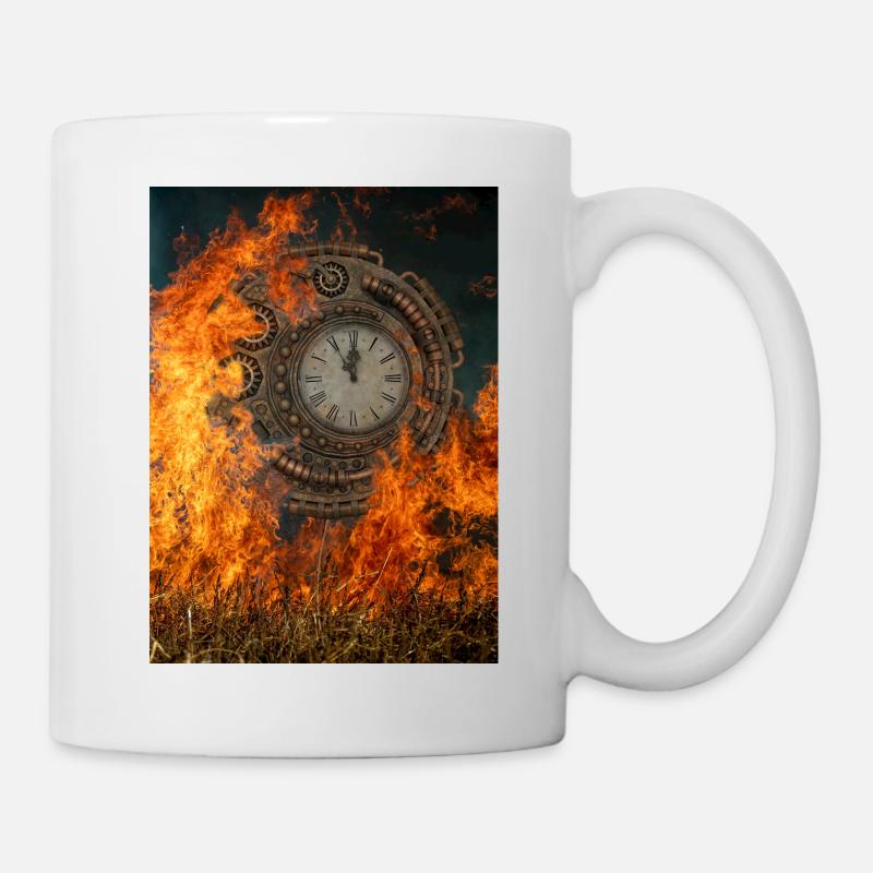 Fiery clock. - Mug - white