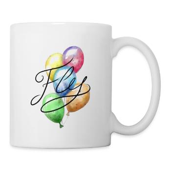 Bunte Luftballon - Tasse - Weiß - Rechts
