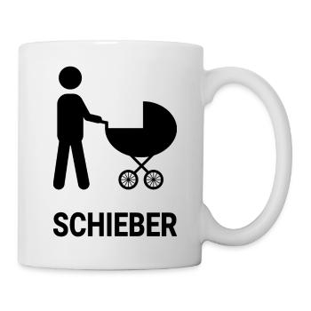 Schieber Kinderwagen - Geschenk für Väter - Tasse - Weiß - Rechts