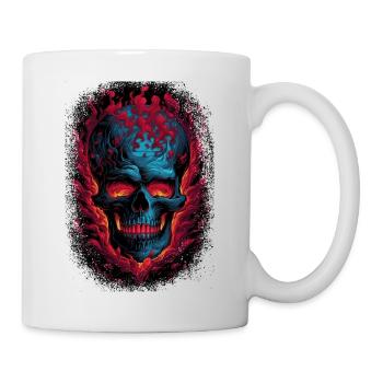 Death Adult Clothing Happy Balloons Skeleton Cage - Mug - white - Right