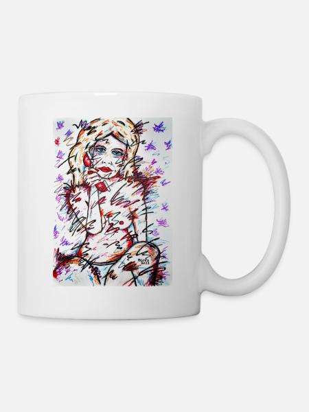 Telefonmädchen - Tasse - Weiß