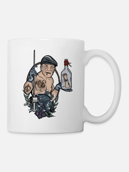 Angler // Oldschool // Illustration - Mug blanc - blanc