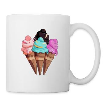Pistazien-Schoko-Erdbeer-Eis - Tasse - Weiß - Rechts
