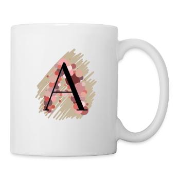 Letter A - pink/red - Mug - white - Right