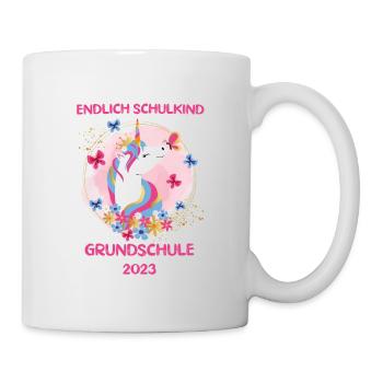 Einschulung Grundschule Einhorn Design Mädchen - Tasse - Weiß - Rechts
