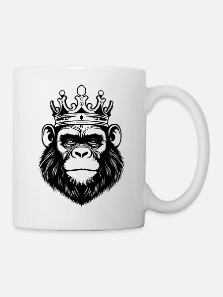 Singe Singe Visage de Singe Jungle - Mug blanc - blanc