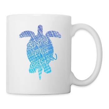 save the ocea, turtle, schildkröte - Tasse - Weiß - Rechts