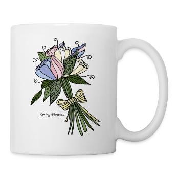 Frühlingsblumen - Tasse - Weiß - Rechts