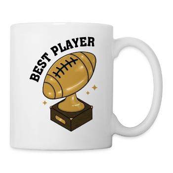 Best football player trophy number one - Tasse - Weiß - Rechts