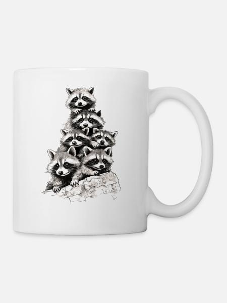 Ratons laveurs - Mug blanc - blanc