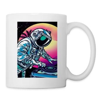 Astronaut DJ im Weltraum - Tasse - Weiß - Rechts