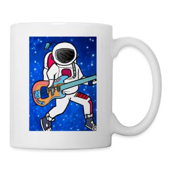 Astronaut spielt Gitarre - Tasse - Weiß - Rechts