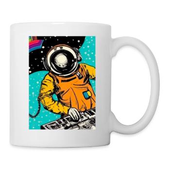 Astronaut DJ im Weltraum - Tasse - Weiß - Rechts