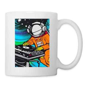 Astronaut DJ im Weltraum - Tasse - Weiß - Rechts