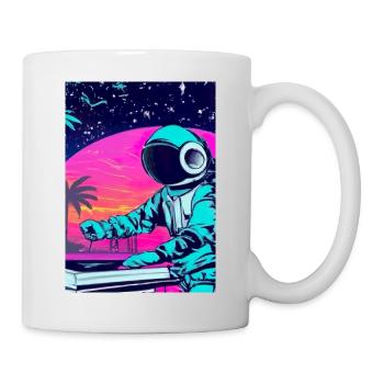 Astronaut DJ im Weltraum - Tasse - Weiß - Rechts