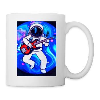 Astronaut spielt Gitarre - Tasse - Weiß - Rechts