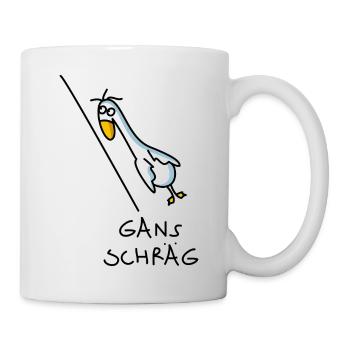 Schräger Vogel Gans - Tasse - Weiß - Rechts