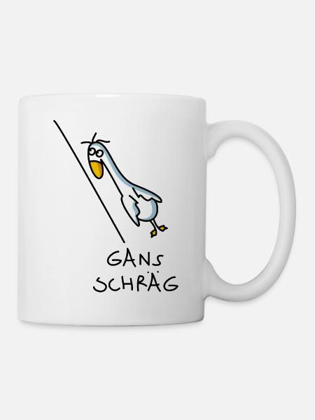 Schräger Vogel Gans - Tasse - Weiß