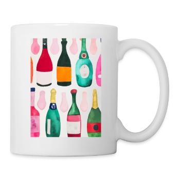 Flaschen-Muster-Malerei - Tasse - Weiß - Rechts