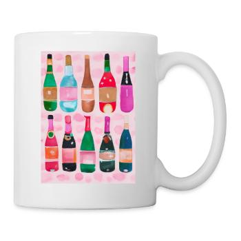 Flaschen-Muster-Malerei - Tasse - Weiß - Rechts