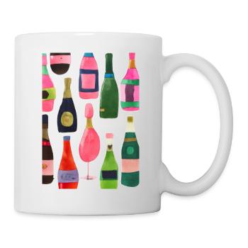 Flaschen-Muster-Malerei - Tasse - Weiß - Rechts
