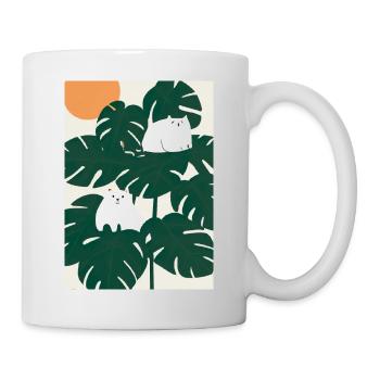 Katzen auf Leafs - Tasse - Weiß - Rechts