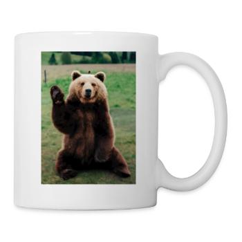 Niedlicher Hallo-Bär - Tasse - Weiß - Rechts