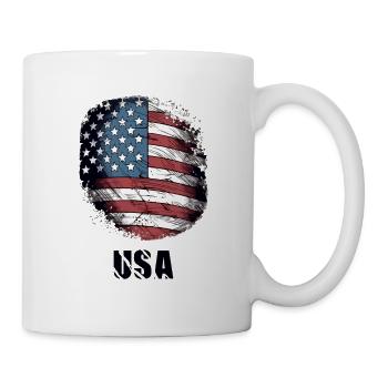 USA-Flagge - Tasse - Weiß - Rechts