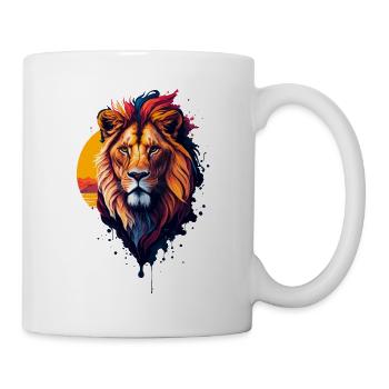 Abstract illustration of lion - Mug - white - Right