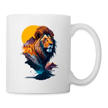 Abstract illustration of lion - Mug - white - Right