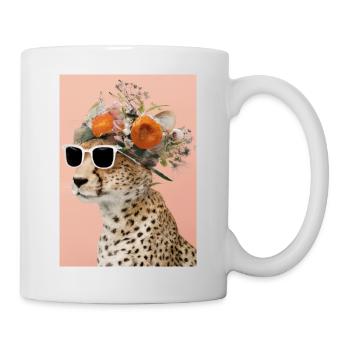 Blumenmode Löwe - Tasse - Weiß - Rechts