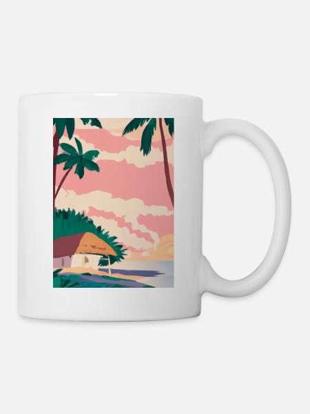 Hawaii Malerei - Tasse - Weiß