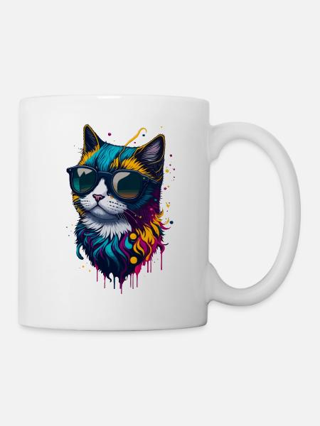 Niedliche Katze - Tasse - Weiß