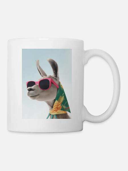 Ferienmode Lama - Tasse - Weiß