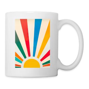 Minimalistische Sonne - Tasse - Weiß - Rechts