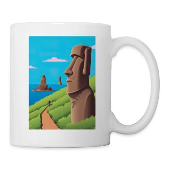 Monumentale Moai-Statuen - Tasse - Weiß - Rechts