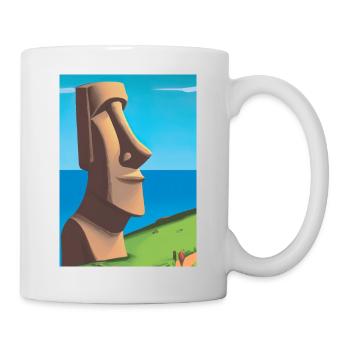 Monumentale Moai-Statuen - Tasse - Weiß - Rechts
