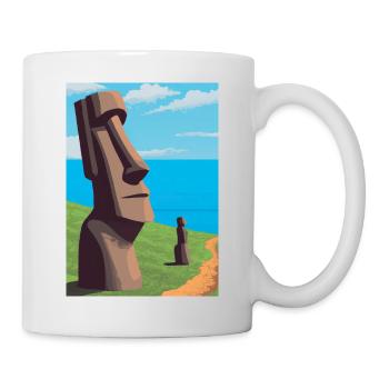 Monumentale Moai-Statuen - Tasse - Weiß - Rechts