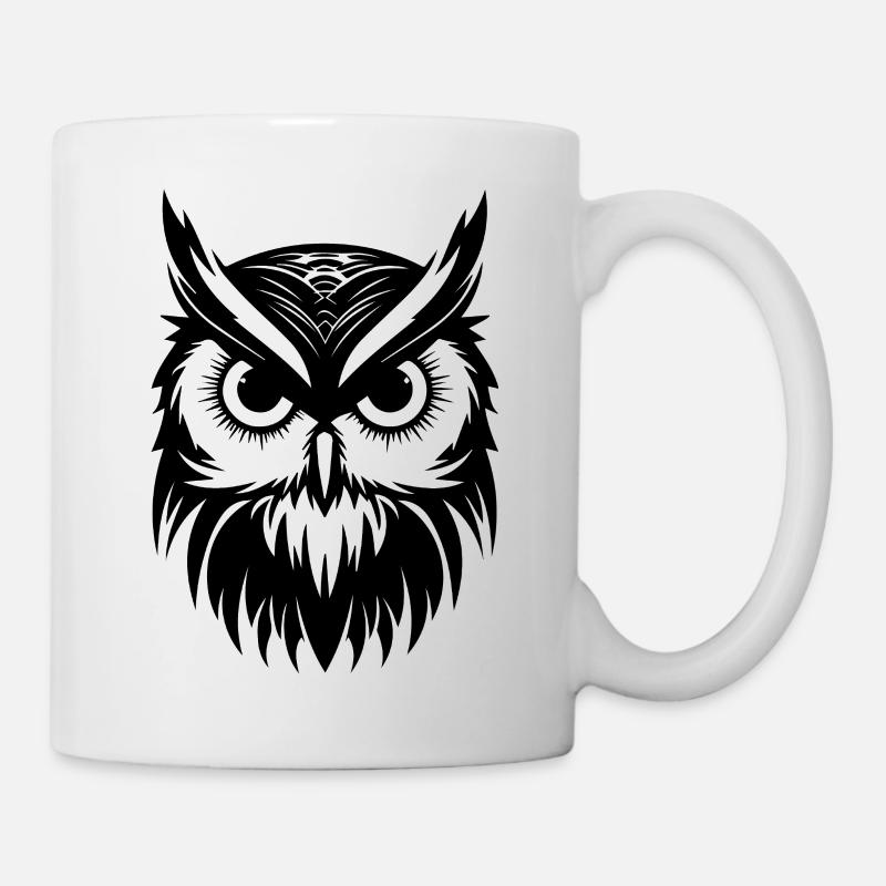 Hibou Hibou Oiseaux Oiseaux - Mug blanc - blanc
