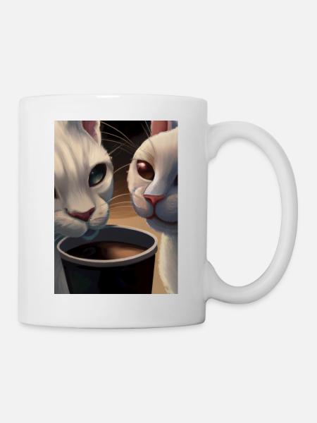 Two Cats Kaffee - Tasse - Weiß